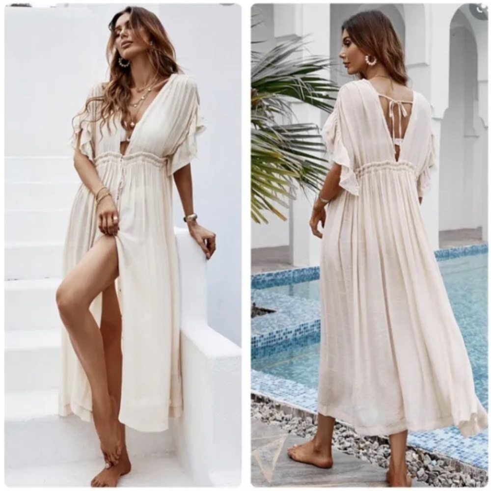 Cupshe Cream Swim Coverup